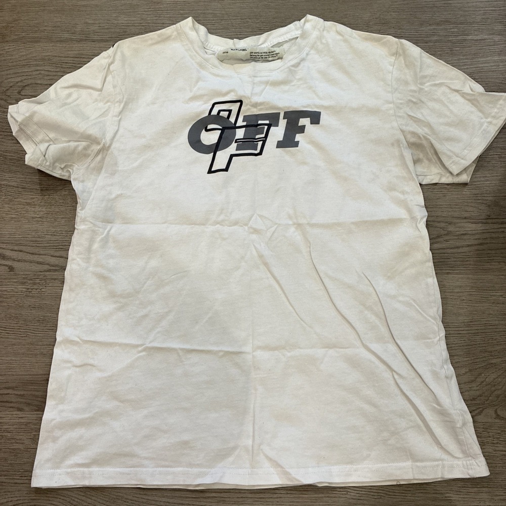 Off-White x Doraemon Collab Main Label White Short Sleeve Tshirt | Size M